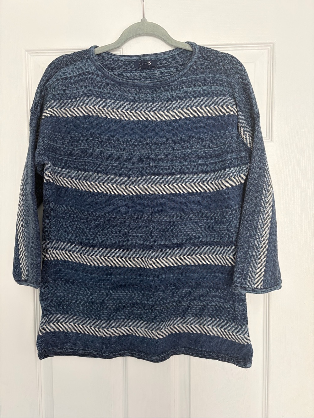 Chaps 3/4 Sleeve Crewneck Sweater LP
